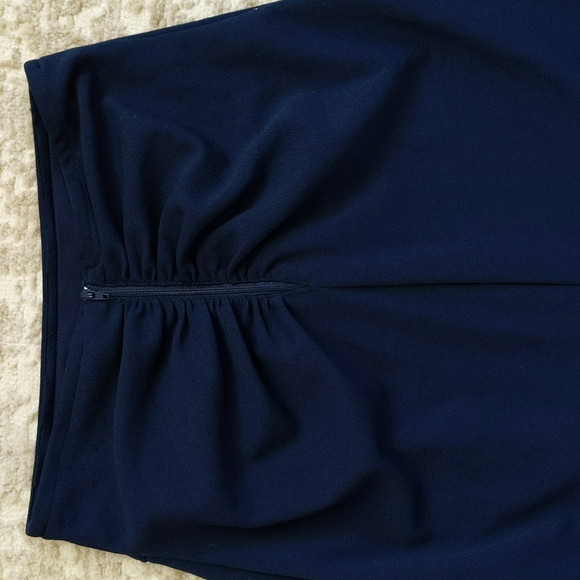 My Michelle Ruched Slit Maxi Skirt Junior 1 Navy - Picture 2 of 16